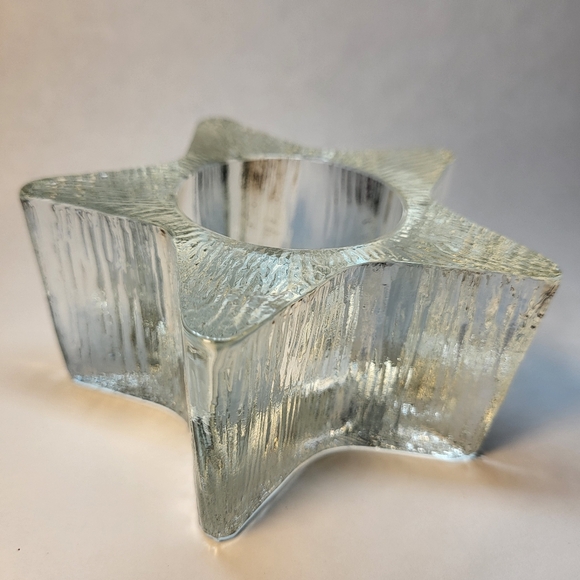 Avon Star Shape CANDLE HOLDER Starbright Textured Heavy Glass Tea Light Votive - Picture 7 of 12
